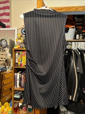 SHEIN Black Pinstripe Shift Dress